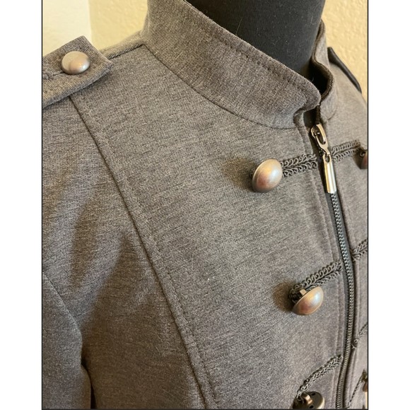 Apt. 9 Military Style Pleated Zippered Jacket - Sz L - Picture 2 of 6